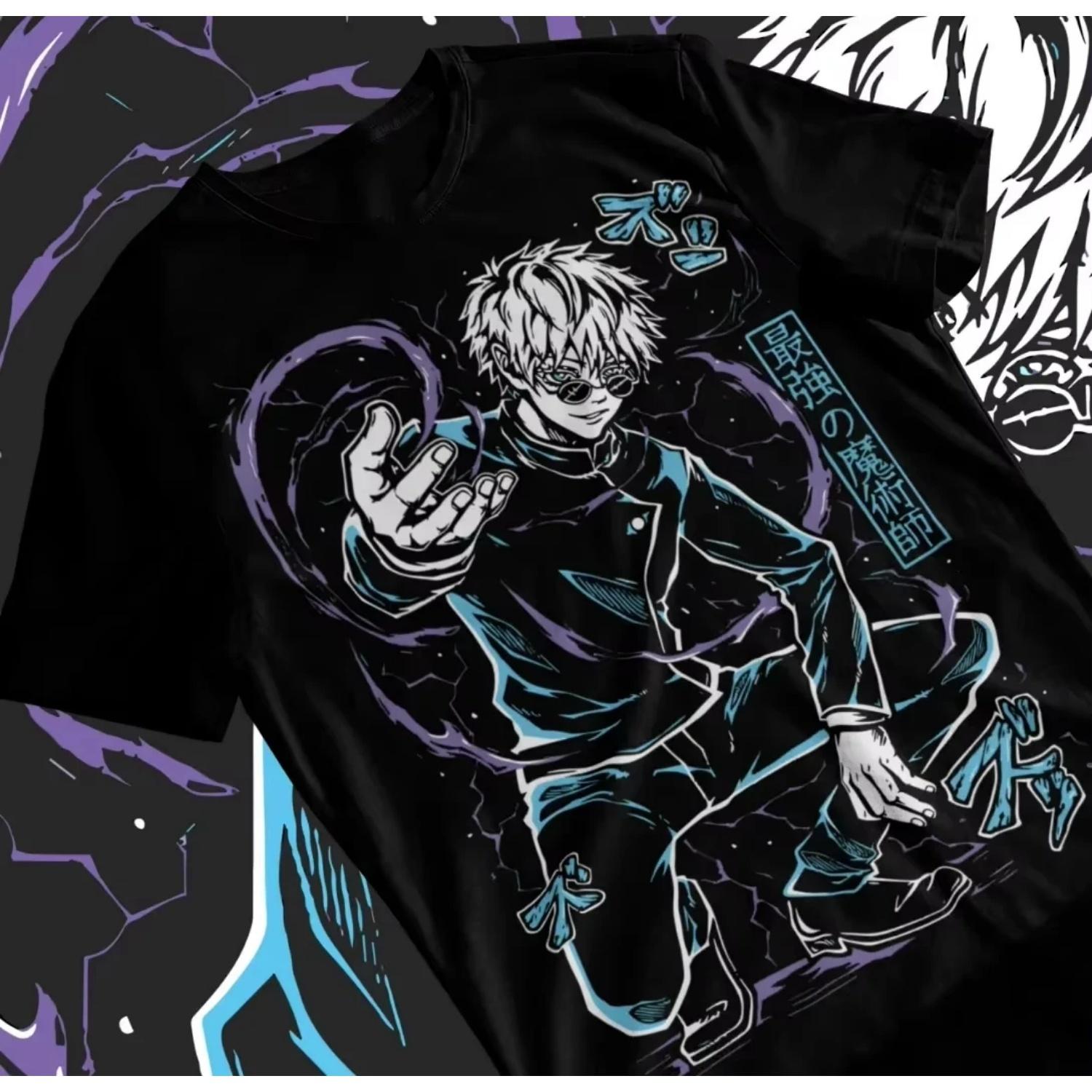 

2026 Fashion New Unisex Comfortable T-Shirt Jujutsu Kaisen Anime Unisex T-shirt Parent-child High Quality T-Shirt Streetwear S чёрный