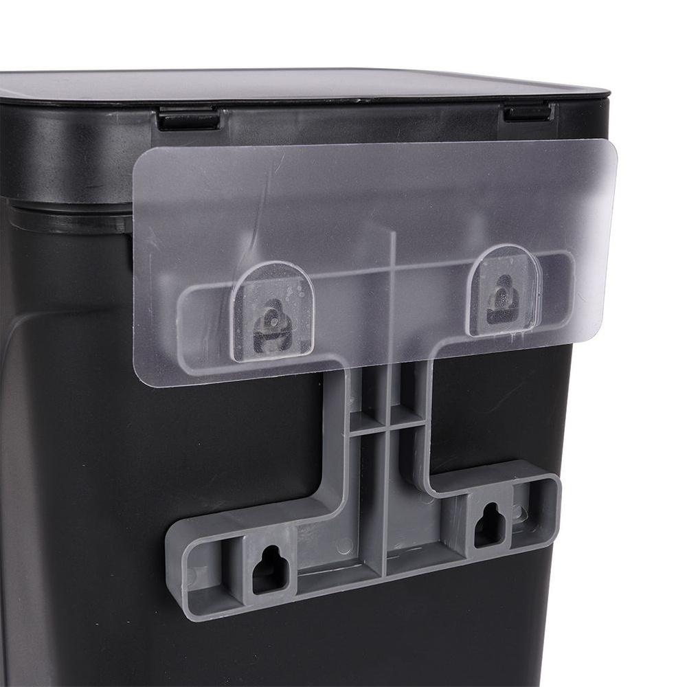 Black Hanging Cabinet Waste Bin with Lid and Handle 10L
