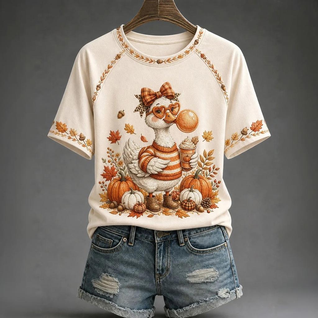 Women's Fashion Casual Short Sleeve T-Shirt for Everyday Wear - Comfortable Cotton Top
