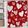 Valentine's Day Shower Curtain Falling Red Couple Romantic Love Bathroom Decorative Waterproof Shower Curtain 90x180cm