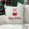 Pink Cherry Cherries Butterfly Pillow Case Plush Fabric Soft Double Sided Print Sofa Cushion Cover Throw Pillow Covers