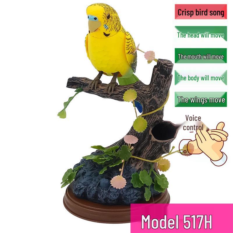 Hlasově ovládaná elektrická hračka Malý ptáček se simulací pohybu a zvuku aktivovaná indukcí