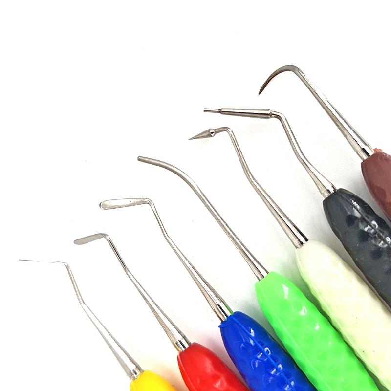 7PCS/set Dental Aesthetic Restoration Kit  Resin Filler Set Plastic Dresser Silicone Handle