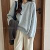 Navava Daily Solid Round Neck Long Sleeve Knit Sweater Nk2508
