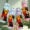 1PC Halloween Cat Mask Party Print 750ml Color Plastic Sports Water Bottle Leakproof Flip Straw Lid Suitable for Sports Office Home Use