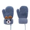 Girls Keep Finger Warm Cartoon Bear Baby Newborn Thick Plus Velvet Kids Gloves Knitting Mittens