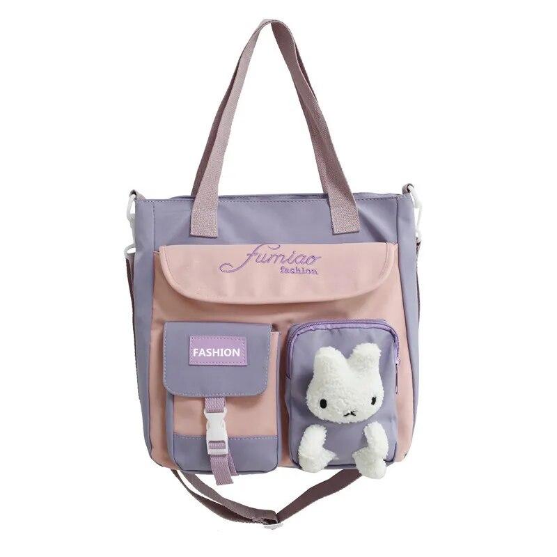 Borse Messaggero da Scuola da Donna per Donna Borsa a Mano Ragazze Adolescenti Cartone Animato Tela Borsa a Spalla Impermeabile Nylon Borse Tote Cartelle