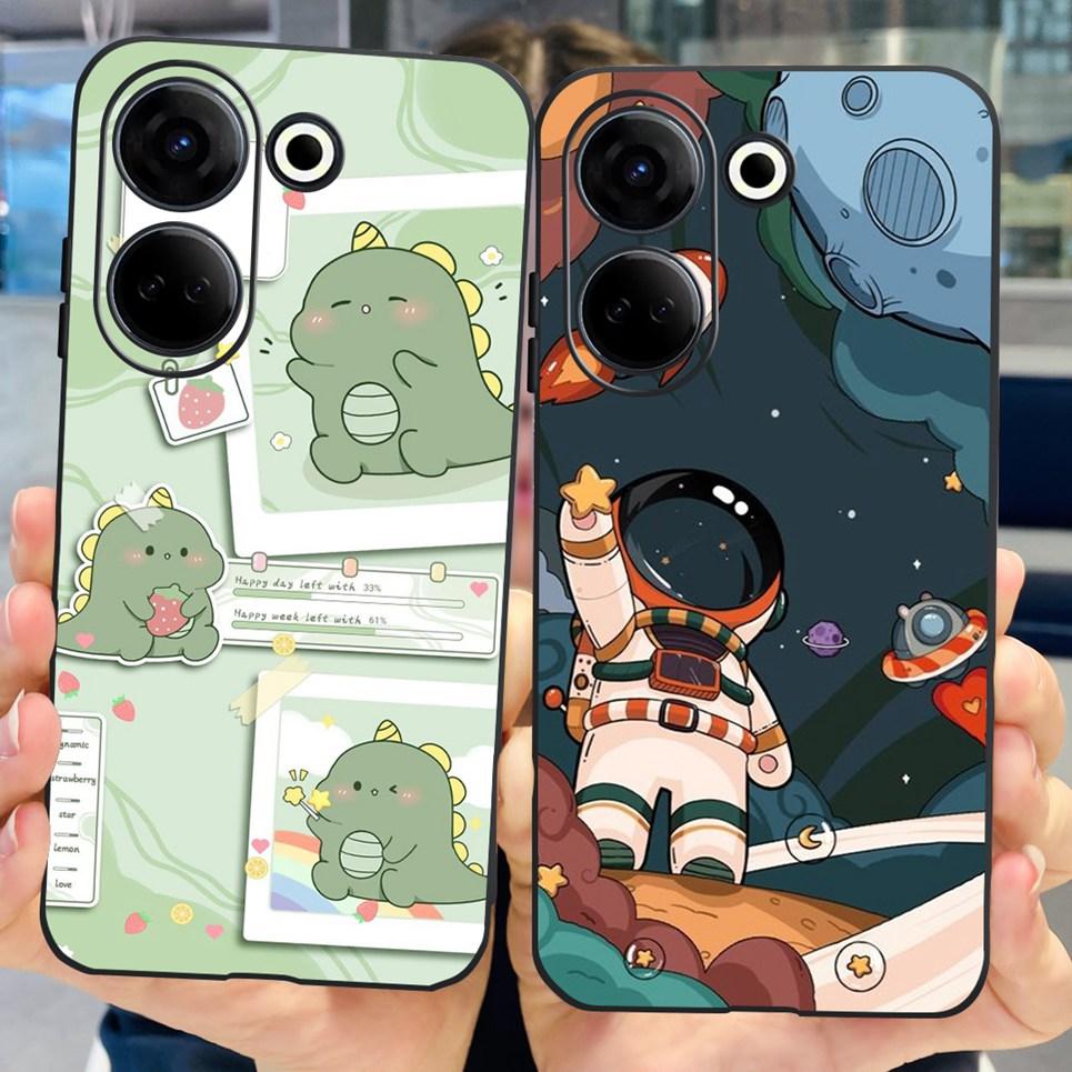 For Tecno Camon 20 Pro 4G 5G Case Cute Cat Cartoon Love Heart Liquid Silicone Shell For Tecno Camon 20 Premier Camon20 4G Funda