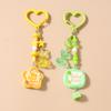 Cute Resin 3D Bear Keychain Women Girls Handmade Beaded Star Key Ring Pendants for Handbag Charms DIY Key Chain Jewelry Gifts