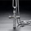 Spiral Column Cross Pendant Necklace - Simple, Durable, Stainless Steel Chain Jewelry
