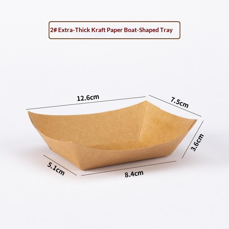 50Pcs Disposable Boat Shaped Hotdog Trays Kraft Paper Oil Resistant Serving Platters for BBQ Food Truck Catering