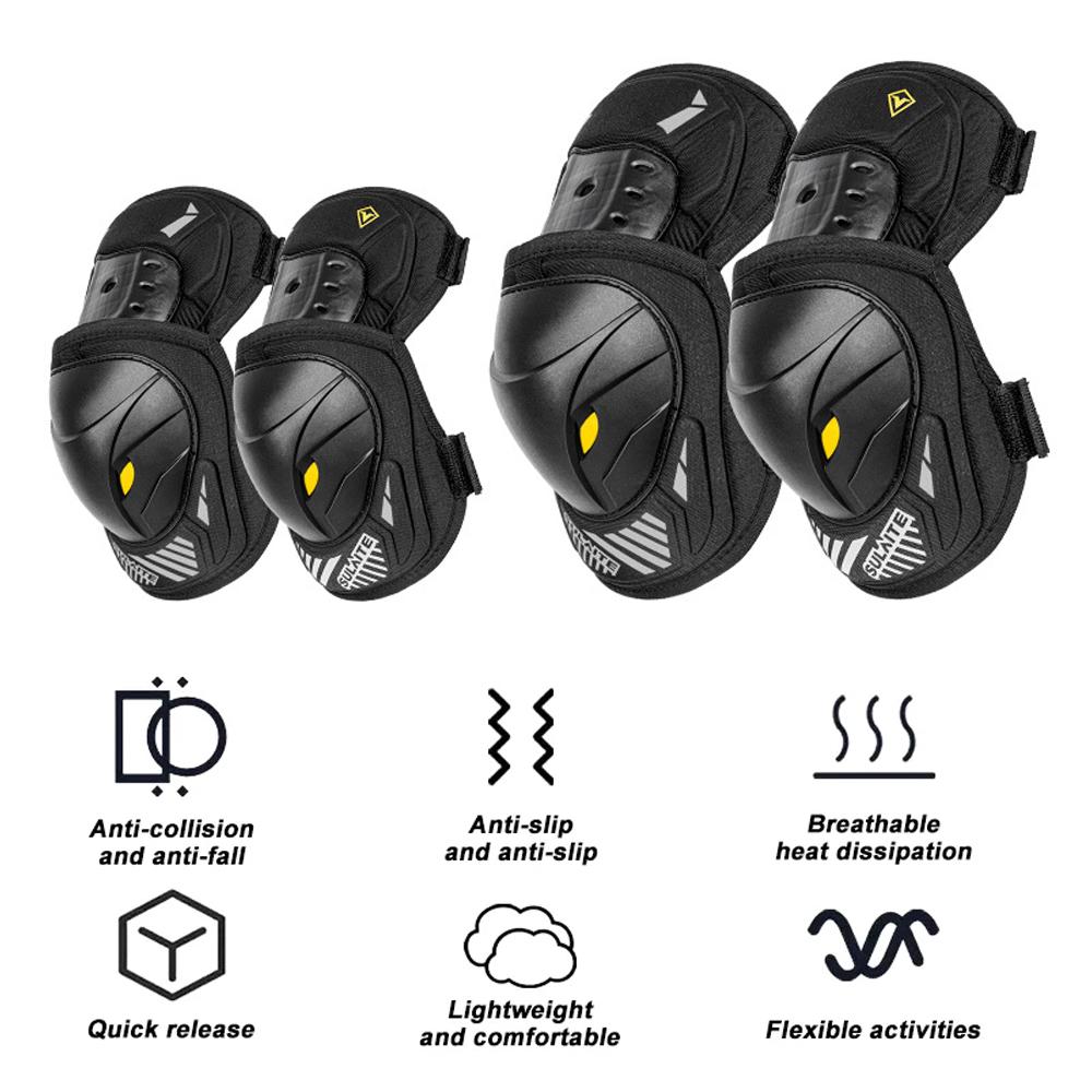1Pair Motorcycle Knee & Elbow Guards – Adjustable Motocross Armor with PP Shell & EVA Padding – Dirt Bike,E-Bike Protective Gear