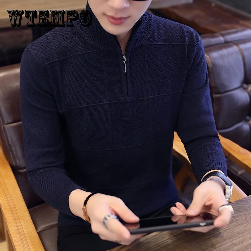 Cheap Mens Sweaters Autumn Winter Warm Cashmere Sweater Wool Zipper