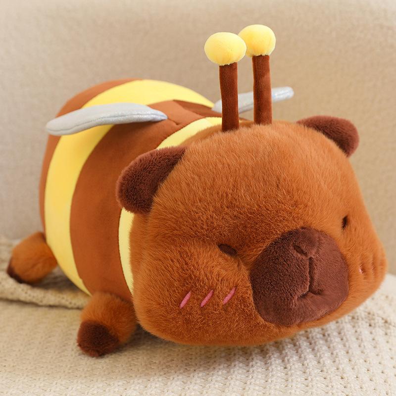 

Cartoon Bee Capybara Doll Transformed Into Kapi Baraja Inu Plush Toy Doll Honey Jar Rag Doll Girl 35cm 0.33kg