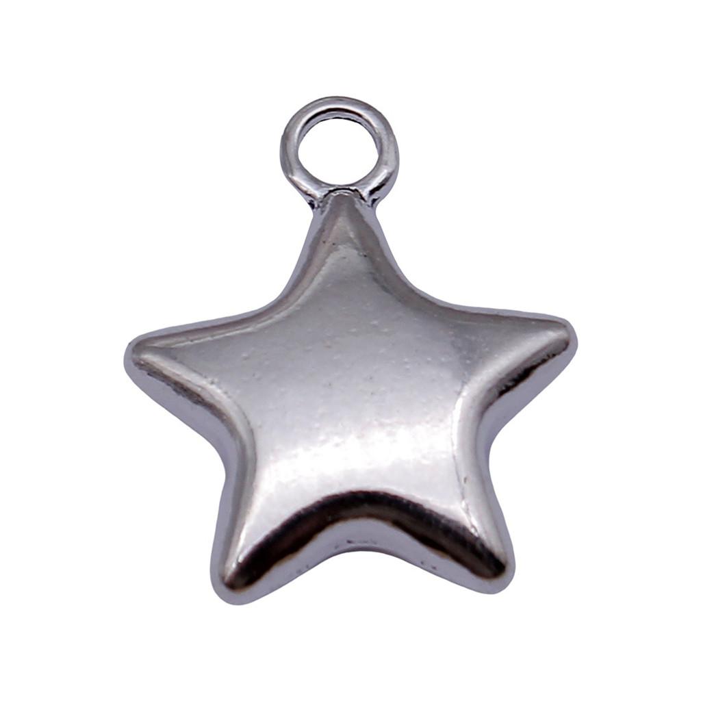 Five-Pointed Star Charms Multi Color Alloy Plain Pendants For Celestial Themed Jewelry