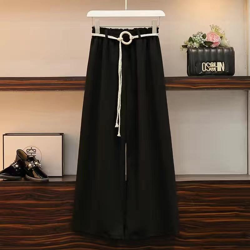 Two Piece Set Fashion Suit Pants Women Spring Autumn Top Temperament Nine Leggings White Black