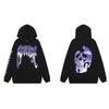 Mens Oversized Hoodie With Embroidered Skull Spine Design Streetwear Casual Pullover Cotton Blend Loose Fit