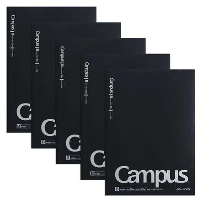 KOKUYO Note Campus Note B5 Dotted B Ruled 5 Book Pack Black Black 5 Books AMno-3BTNX5-1