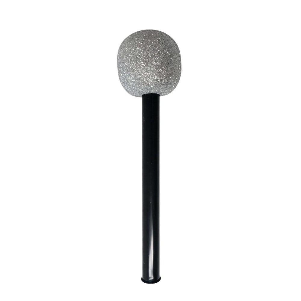 Gold Silver Glitter Toy Fake Mic Lightweight Plastic Singing Practice Toy  School Talent Show
