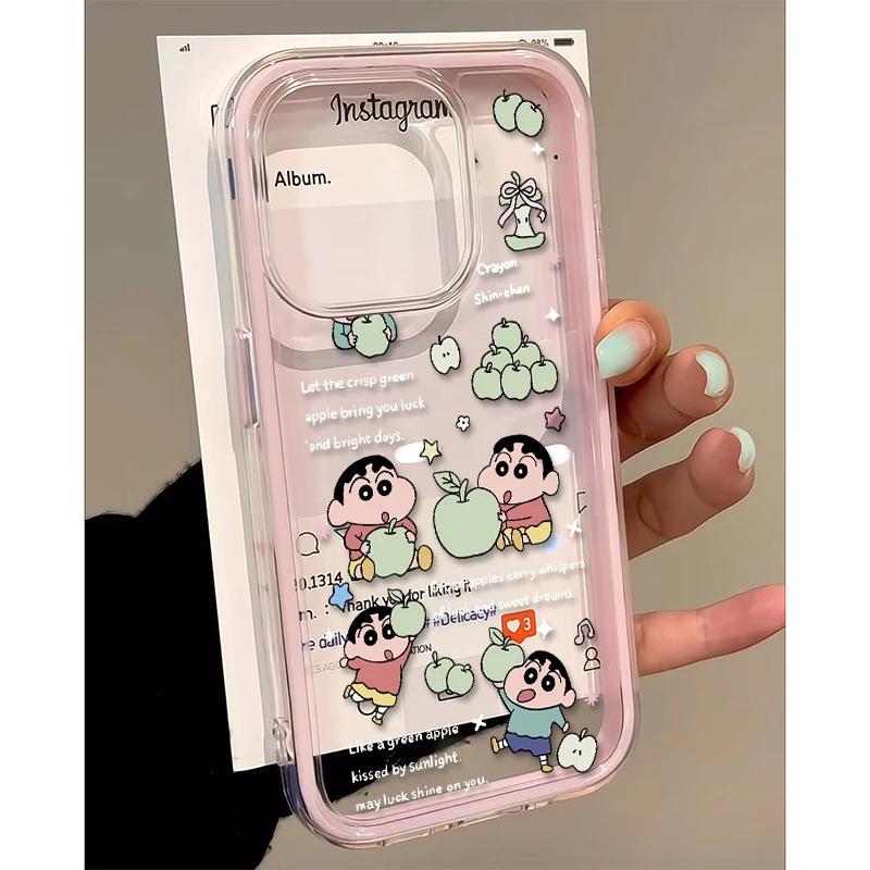 Green Apple Xiaoxin is suitable for iPhone17/16Pro mobile phone case 14 two-in-one 15 color edge 12 cute 13 transparent