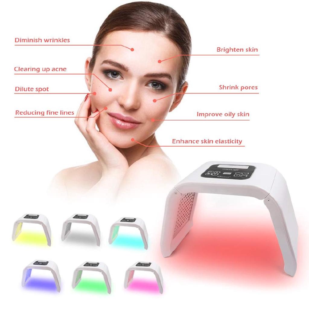 7 Colors LED PDT Phototherapy Mask Phototherapy Lamp Beauty Machine Treat Skin Tighten Facial Removal Acne Anti-Wrinkle 100-220V