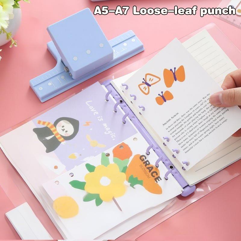 1Pc Multi-Function 3-Hole Punch, Small Hand Punch, Can Bind 6 Sheets Of Paper, Suitable For Scrapbooking And Paper Crafting.