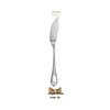 304 Stainless Steel Cutlery Set: French Mirror Finish with Noble Vine Embossed Design - Includes Steak Knife, Fork, Spoon, and Luxury Soup Spoon.