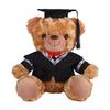 Plyšový medvídek absolvent 2025 s talárem, čepicí a střapcem, roztomilý hnědý absolvent
