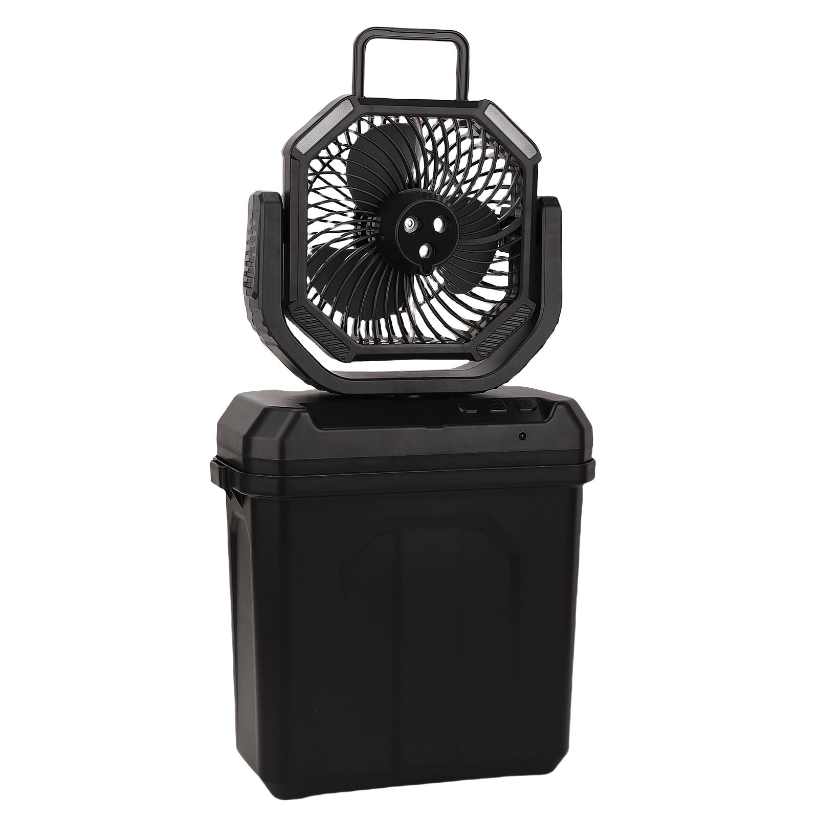 

Портативный вентилятор с распылением воды с 6-литровым ведром, светодиодной подсветкой, пультом дистанционного управления, USB-перезаряжаемый охлаждающий вентилятор, 4 скорости