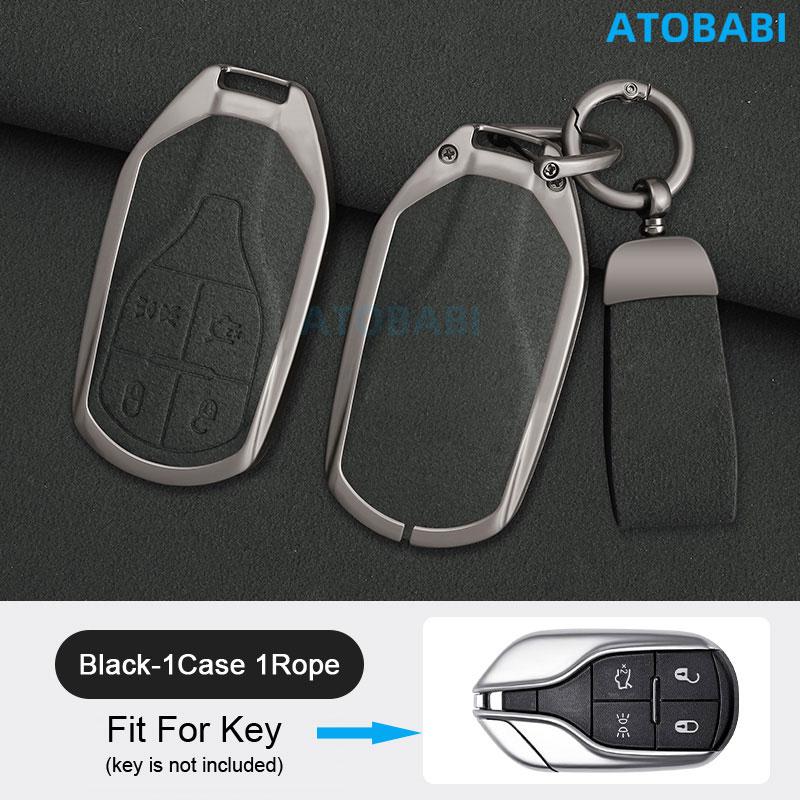 Zinc Alloy With Suede Leather Car Key Case Cover Bag For Maserati Ghibli     Levante Gt Quattroporte Accessories