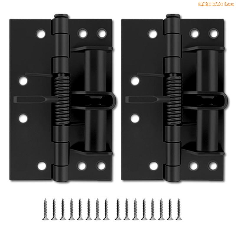 K1AE 2Pieces Portable Spring Hinges for Indoor Door with Automatic Closing and 90 Degree Stop Easy Installion Deisigns
