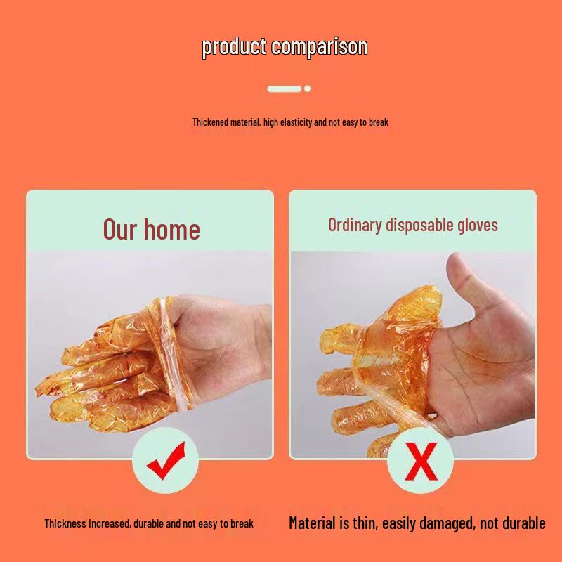 Food Grade Transparent TPE Disposable Catering Gloves - Thickened for Commercial and Household Use