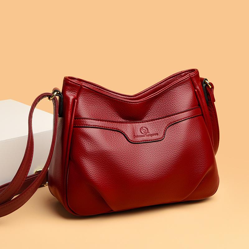 Elderly Women's Bag New Large  Capacity Crossbody Bag Simple and Atmospheric Mother Bag Soft Leather One-shoulder Crossbody Bag for Women