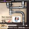 304 Stainless Steel Double Bowl Kitchen Sink with Deodorant Drain Pipe