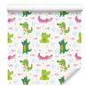 Crocodile wallpaper in white, lime and powder pink for the living room and bedroom 50x1000
