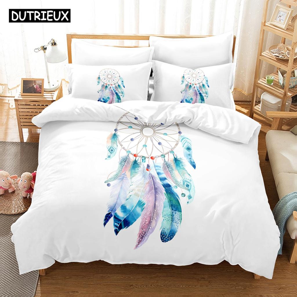 3D Printed  Dream Catcher Bedding Set Down Quilt Cover With Pillowcase Double SIngle King