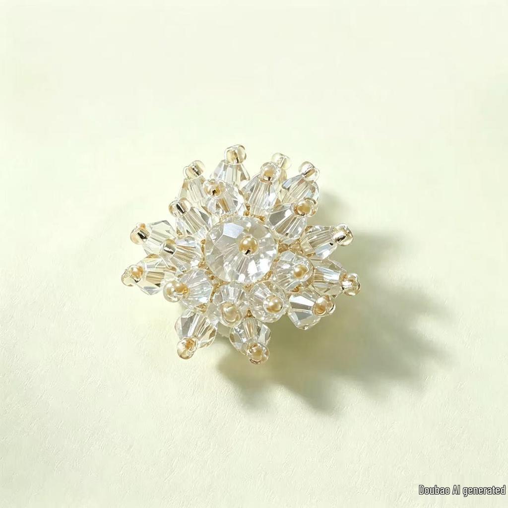 Handmade Crystal Bead Flower Charms for Jewelry, Clothing, and Shoe Accessories