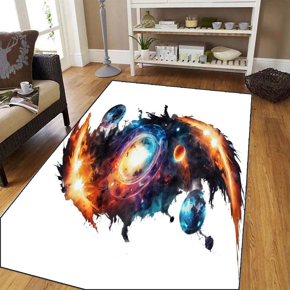

Starry Sky Vulnerability Rug Waterproof Non-slip Floor Mat Living Room Carpet Black White Modern Art Style Home Decorative 40X60CM