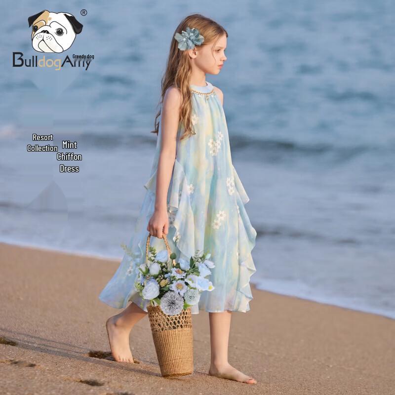 Chanzuigou Girls Bohemian Gradient Chiffon Maxi Dress 120 cm