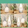 Christmas Decor Plush Santa Figurine With Black And White Checkered Pattern For Holiday Home Decor