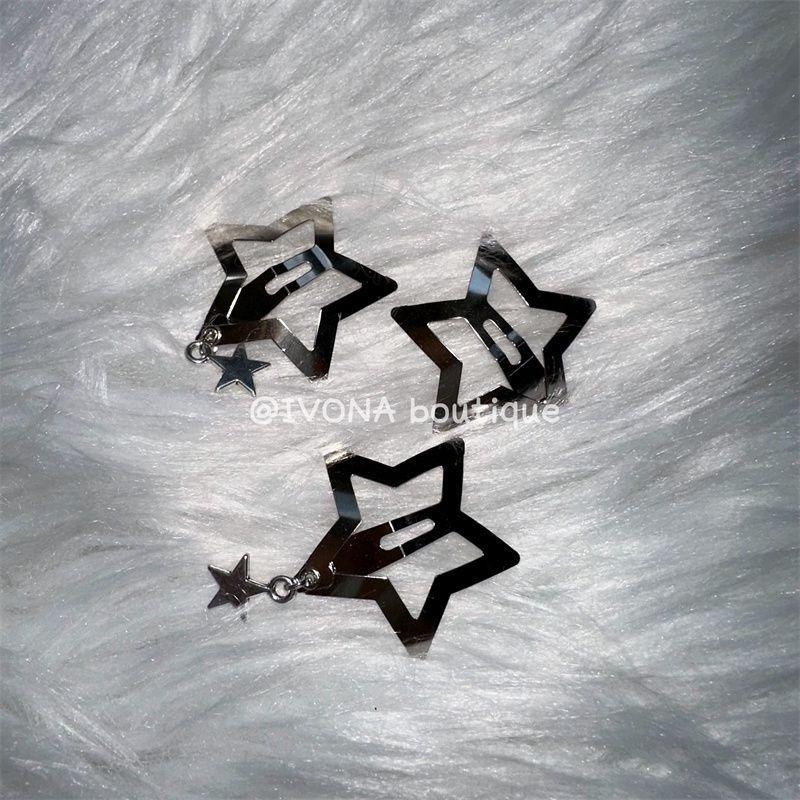 

Нишевая подвеска с пятиконечной звездой ручной работы DIY Y2g Yabi, зажим для челки, заколки для девочек, зажим XINGX BB, аксессуары для волос