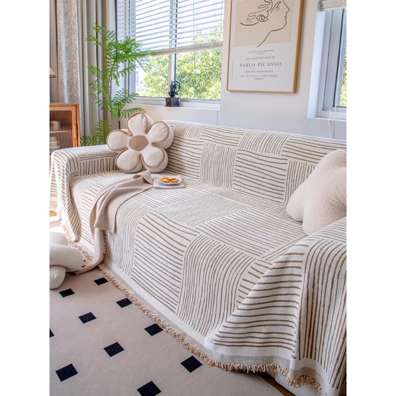 Chenille Sofabezug Stoff Hochwertig Vollständiger Bezug Sofadecke Vier Jahreszeiten Universell Einteiliges Sofakissen Rutschfestes Sofa Handtuch