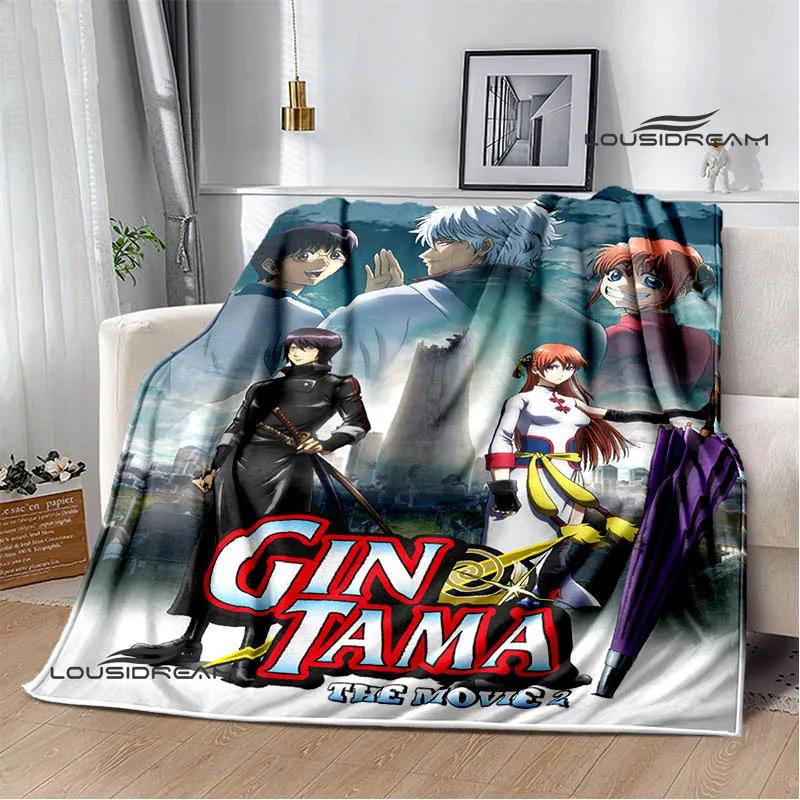 GINTAMA Cartoon Printed Blankets Picnic Blanket Warm Flannel Blankets Home Bed Linings Blankets for Beds Birthday Gift