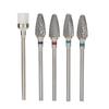 5pcs Tungsten Steel Nail Polishing Grinding Head Nail Drill Bits Dust Brush Manicure Tool Set