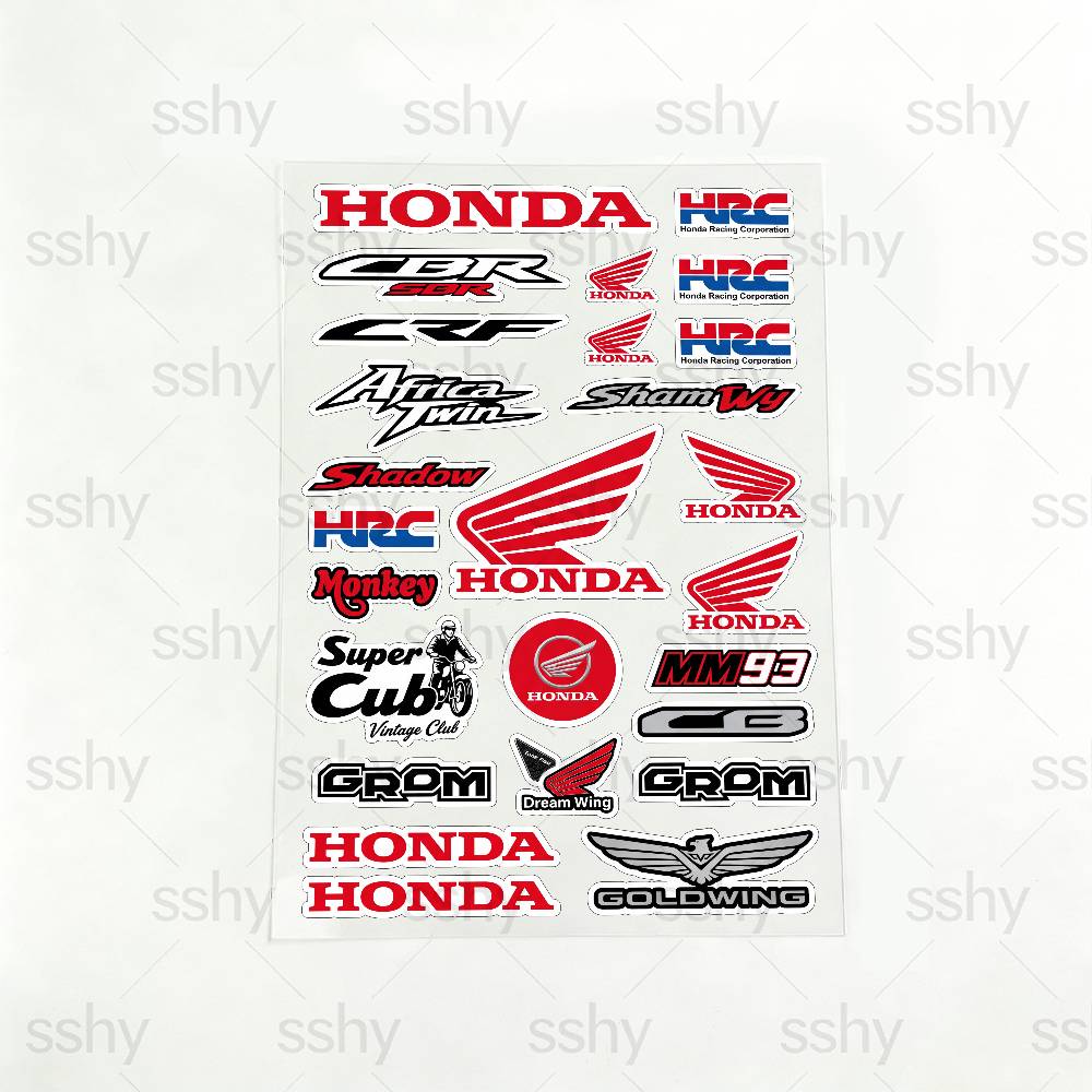 WYEY7 ДЛЯ HONDA HRC H WING Мотоциклетные Светоотражающие Наклейки Водонепроницаемые Наклейки для Шлема Скутера Топливного Бака Ящика для Инструментов Гонки 20x30cm