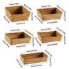 Woven Pattern Storage Basket Grass Vegetables Candy Snacks Display Basket Organizer Rectangle Organization Box Home Shop Hotel