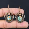 Copper Spiny Oyster Turquoise Gemstone Jewelry Pure Copper Wire Wrapped Handmade Earrings
