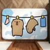 Animal C-Capybara Floor Mat Soft Flannel Entrance Door Mat Non Slip Absorbent Bathroom Bedroom Floor Rug