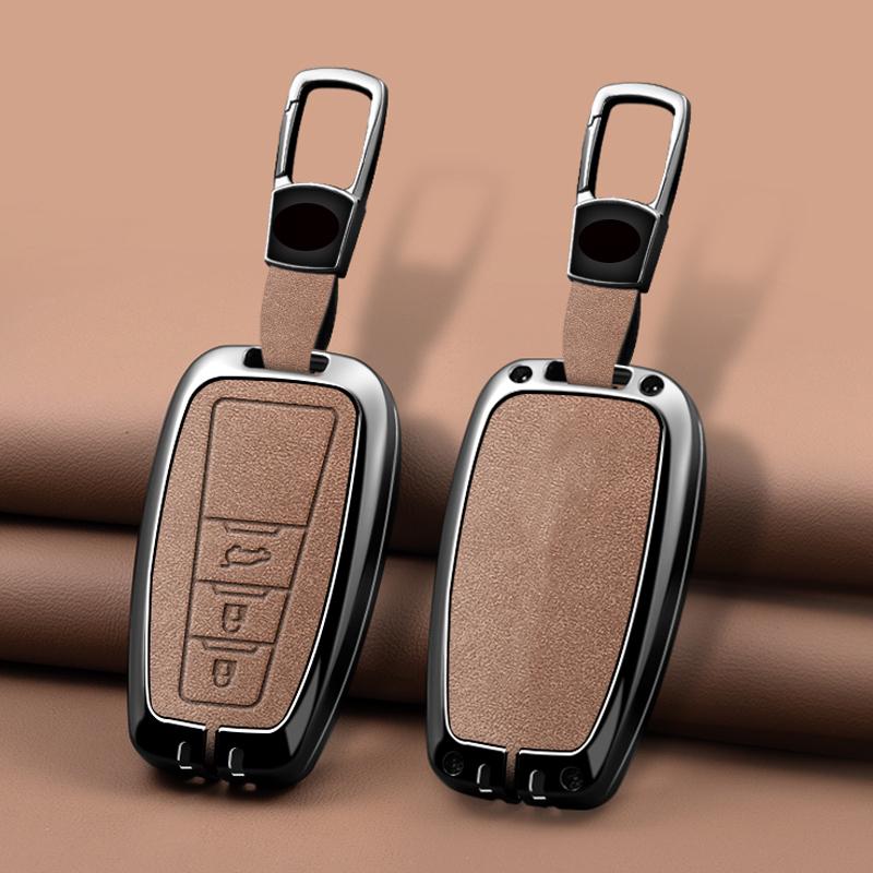 Zinc Alloy Leather Car Key Cover Housing Key Fob For Toyota Prius Camry Corolla C-Hr Chr Rav4 Land Cruiser Prado Key Fob