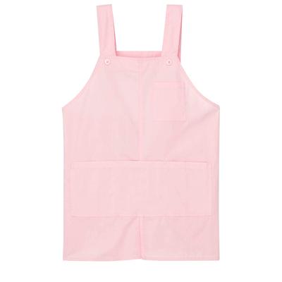 Anfamie Nurse Apron with Center Slit, Short Length, for Childcare Workers and Caregivers, Easy To Bend Over, H-Shaped, Sizes S-M, Pink